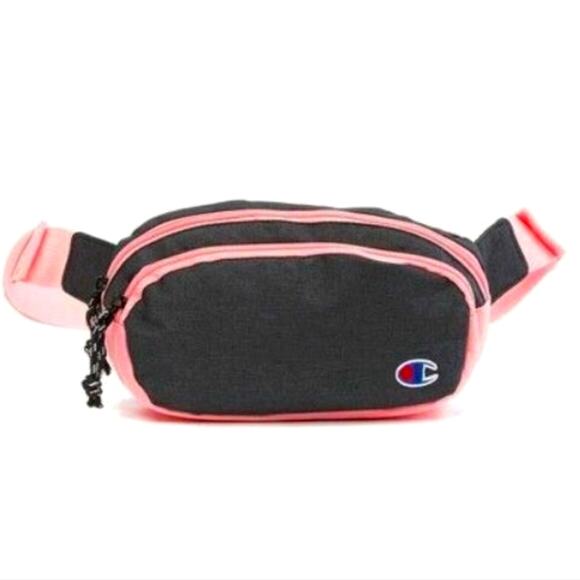 Champion Handbags - Champion Crossbody Fanny Pack Adjustable Pink Gray 5 x 9 Inch